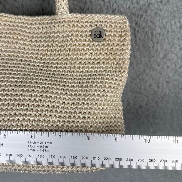 The Sak Women's Woven Handbag Mini Bag Ecru White Versatile Satin Lined Boho - Picture 3 of 8